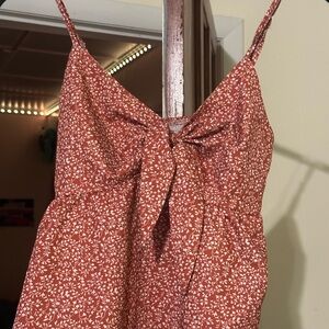 Rust Floral Spaghetti Strap Top
